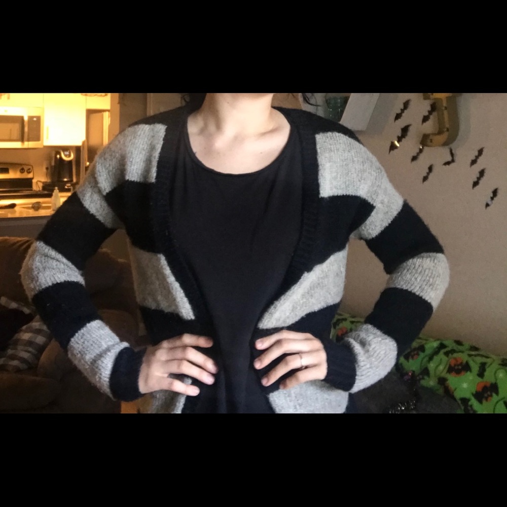 Cozy warm striped cardigan
